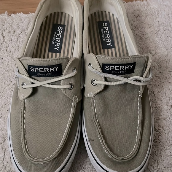 Sperry Top slider  men’s size 13 beige and white - Picture 1 of 3